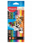 Карандаши 12цв Maped Color Peps Animals трёхгр деревянные 832212/12/Франция